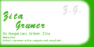 zita gruner business card